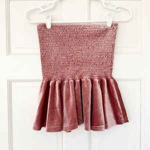 SHEIN velvet top size M pink strapless tube top